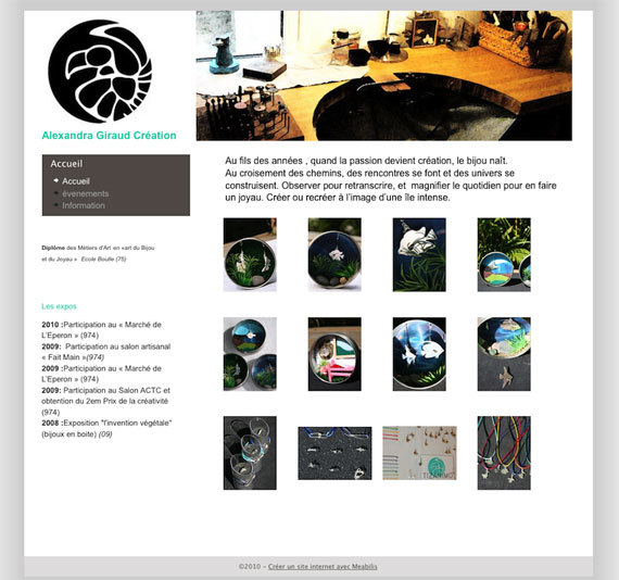 Aperçu du site d'Alexandra Giraud