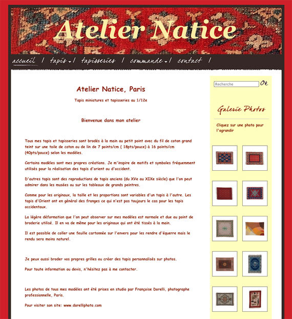 Aperçu du site Atelier Natice