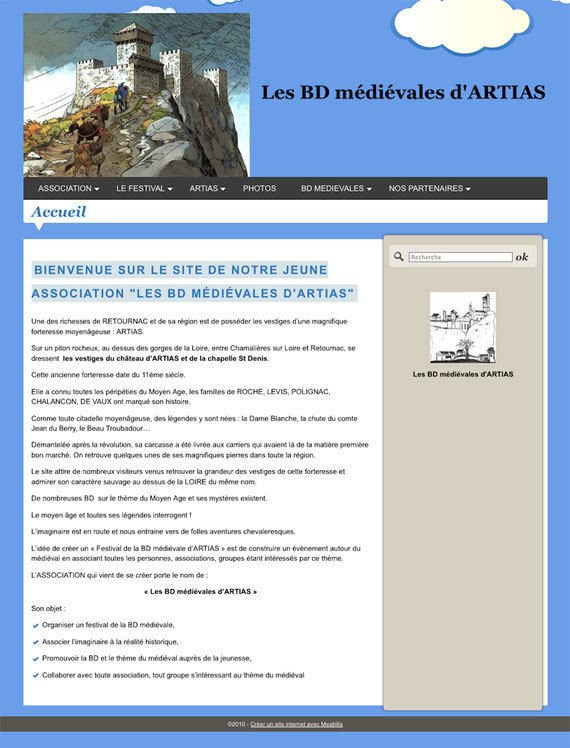 Aperçu du site BD Artias