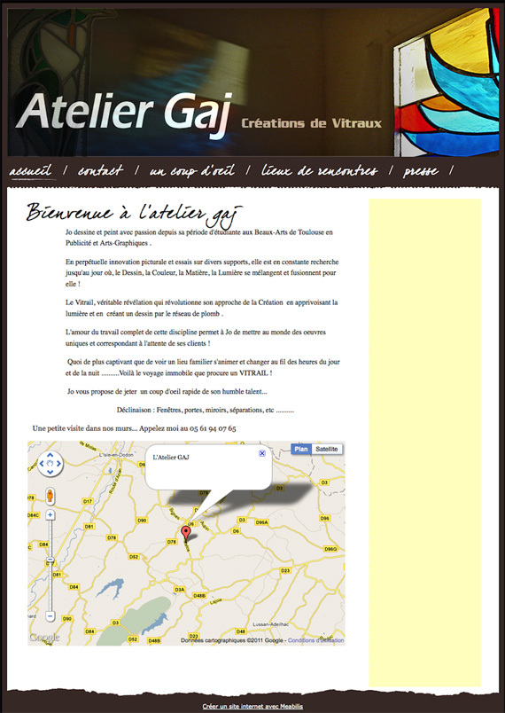 Aperçu du site de l'atelier Gaj