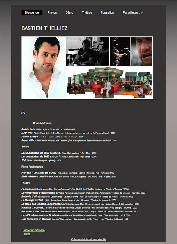 Aperçu du site de Bastien Thelliez