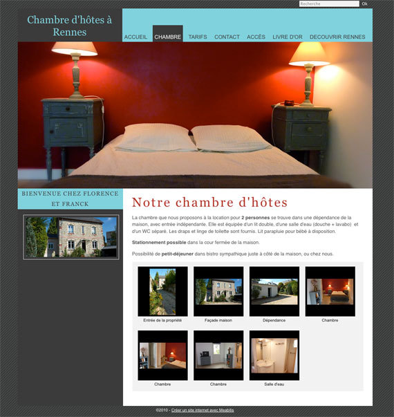 Aperçu du site Chambre d'hôtes à Rennes