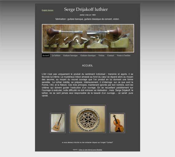 Aperçu du site du luthier Serge Drijakoff