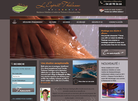 Site internet du centre de thalassothérapie Thalacap Catalogne