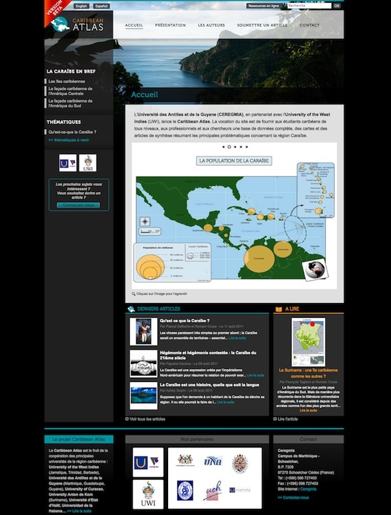 Aperçu du site Atlas Caraibes